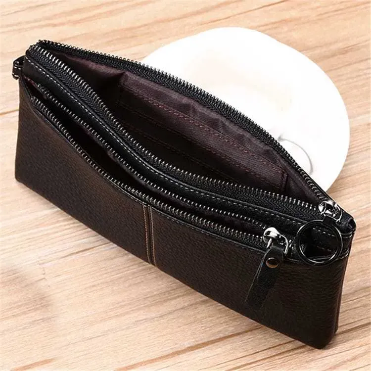 327GL117_116605.webp Women Fashion Solid Color Leather Zipper Purse - Image 6