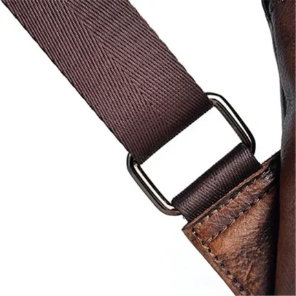 Women Retro Ethnic Color Blocking Embossing Leather Backpack - Image 4
