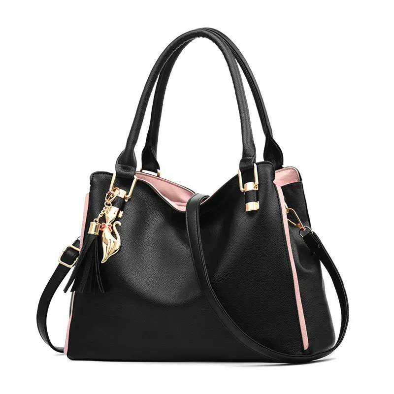 327HB166_116130.webp Women Fashion Large Capacity Solid Color Shoulder Bag - Image 4
