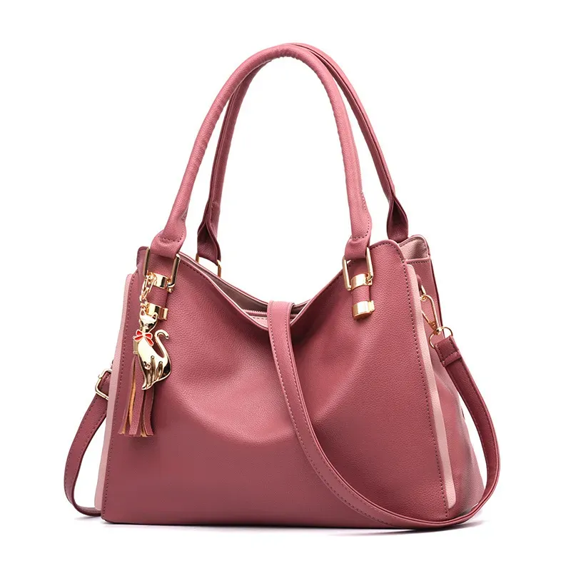 327HB166_116135.webp Women Fashion Large Capacity Solid Color Shoulder Bag - Image 7