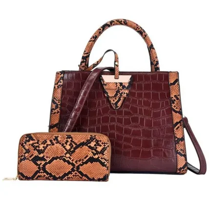Women Fashion Color Blocking Large Capacity Shoulder Bag