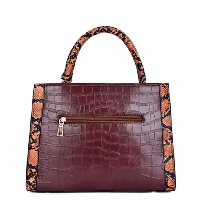 Women Fashion Color Blocking Large Capacity Shoulder Bag - Image 2