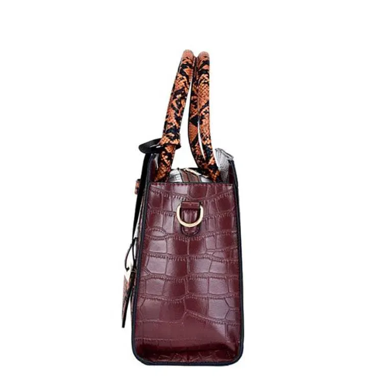 327HB652_114434.webp Women Fashion Color Blocking Large Capacity Shoulder Bag - Image 3