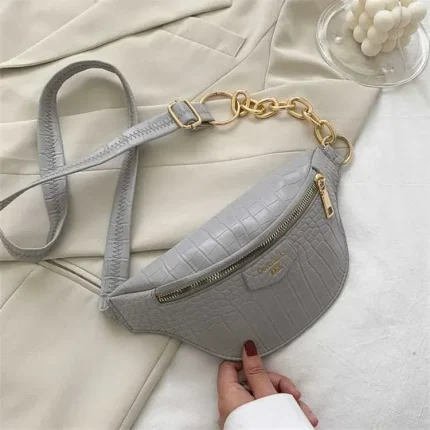 Women Crocodile Pattern Letter Printed Zipper Crossbody Bag - Image 2