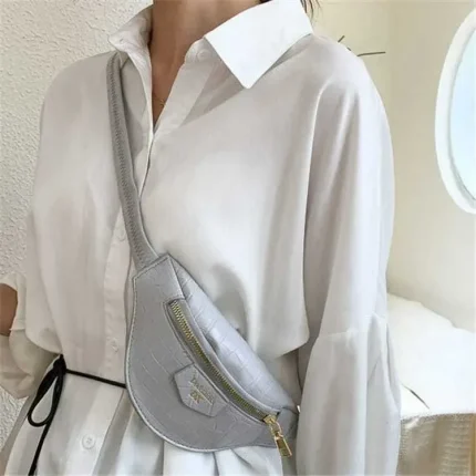 Women Crocodile Pattern Letter Printed Zipper Crossbody Bag - Image 4