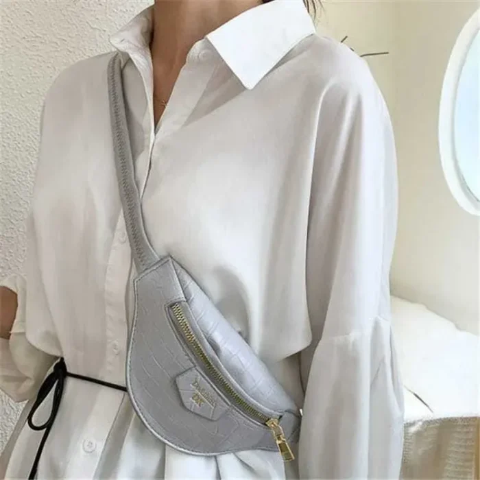 Women Crocodile Pattern Letter Printed Zipper Crossbody Bag - Image 4