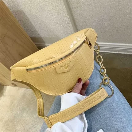 Women Crocodile Pattern Letter Printed Zipper Crossbody Bag - Image 5