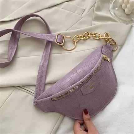 Women Crocodile Pattern Letter Printed Zipper Crossbody Bag - Image 6
