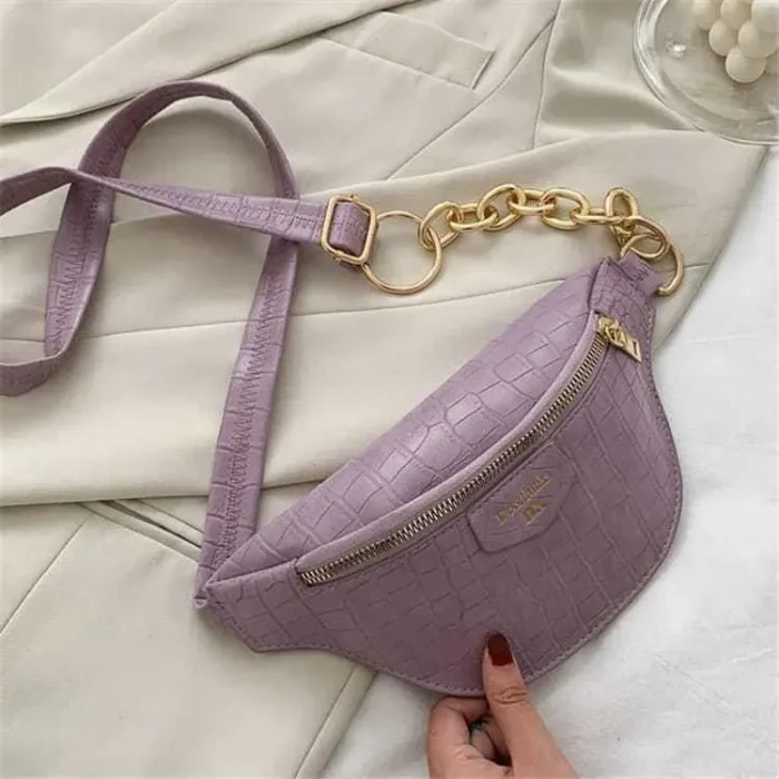 Women Crocodile Pattern Letter Printed Zipper Crossbody Bag - Image 6