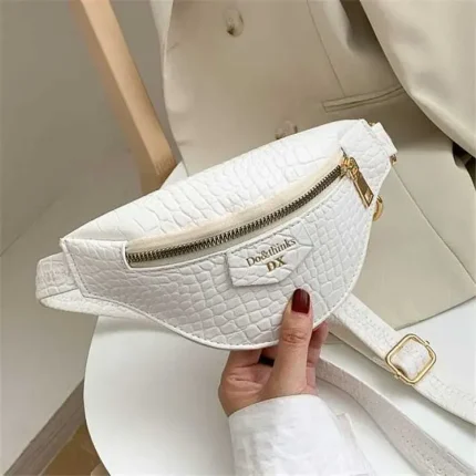 Women Crocodile Pattern Letter Printed Zipper Crossbody Bag - Image 7