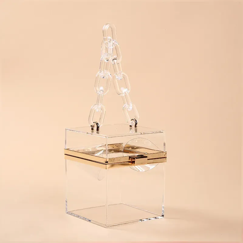 ALYX0676_116310.webp Summer Transparent Jelly Color Women Square Chain Party Bag - Image 3