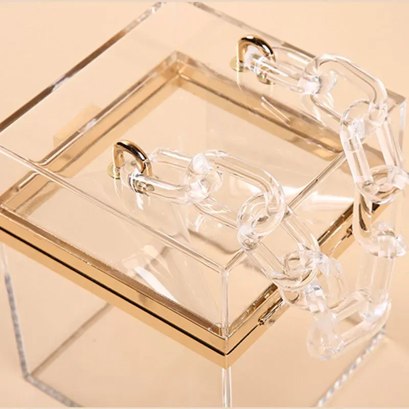 ALYX0676_116313.webp Summer Transparent Jelly Color Women Square Chain Party Bag - Image 5