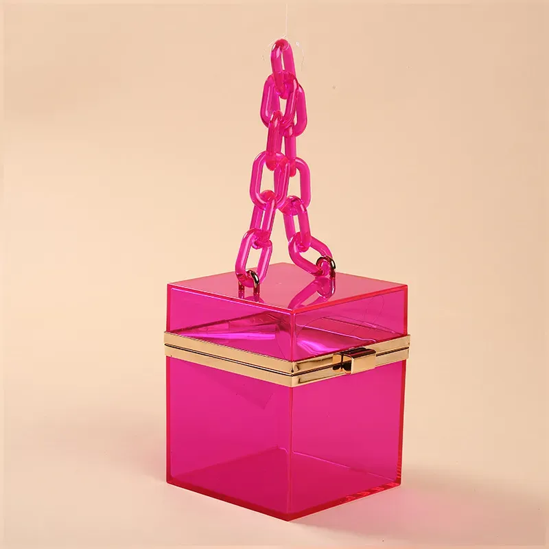 ALYX0676_116314.webp Summer Transparent Jelly Color Women Square Chain Party Bag - Image 6