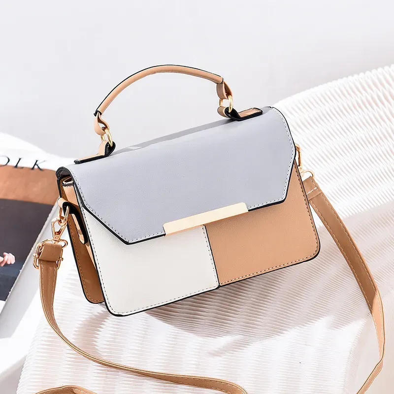 ALYX0899_117300.webp Women Fashion Block Color Flap Handle Bag - Image 3