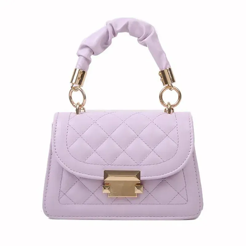 T1035CA99F_115622.webp Women Fashion Flap Buckle Design Solid Color Rhombus Stitching PU Crossbody Bag - Image 4