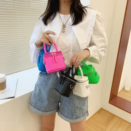 Women Fashion Zipper Design Solid Color PU Crossbody Bag - Image 4