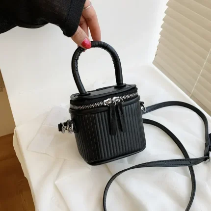 Women Fashion Zipper Design Solid Color PU Crossbody Bag - Image 7