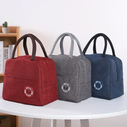 Women Convenient Fresh Cooler Waterproof Nylon Portable Zipper Thermal Oxford Lunch Handle Bag