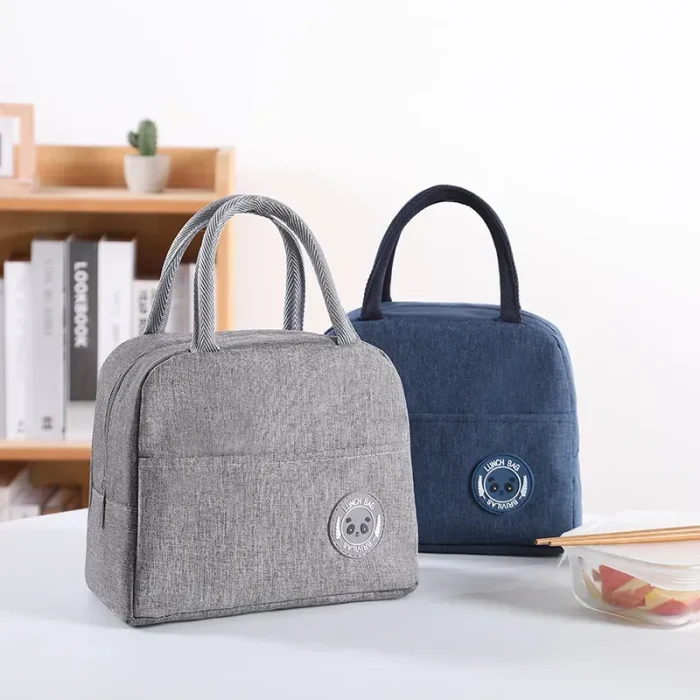 Women Convenient Fresh Cooler Waterproof Nylon Portable Zipper Thermal Oxford Lunch Handle Bag - Image 2