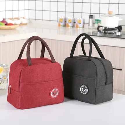 Women Convenient Fresh Cooler Waterproof Nylon Portable Zipper Thermal Oxford Lunch Handle Bag - Image 3