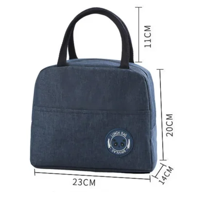 Women Convenient Fresh Cooler Waterproof Nylon Portable Zipper Thermal Oxford Lunch Handle Bag - Image 5