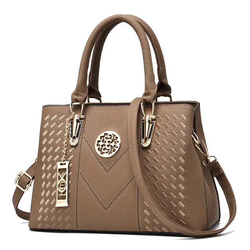 T1035D0635_118696.webp Women Elegant Pendant Decoration Zipper Design Solid Color Large Capacity PU Shoulder Bag - Image 5