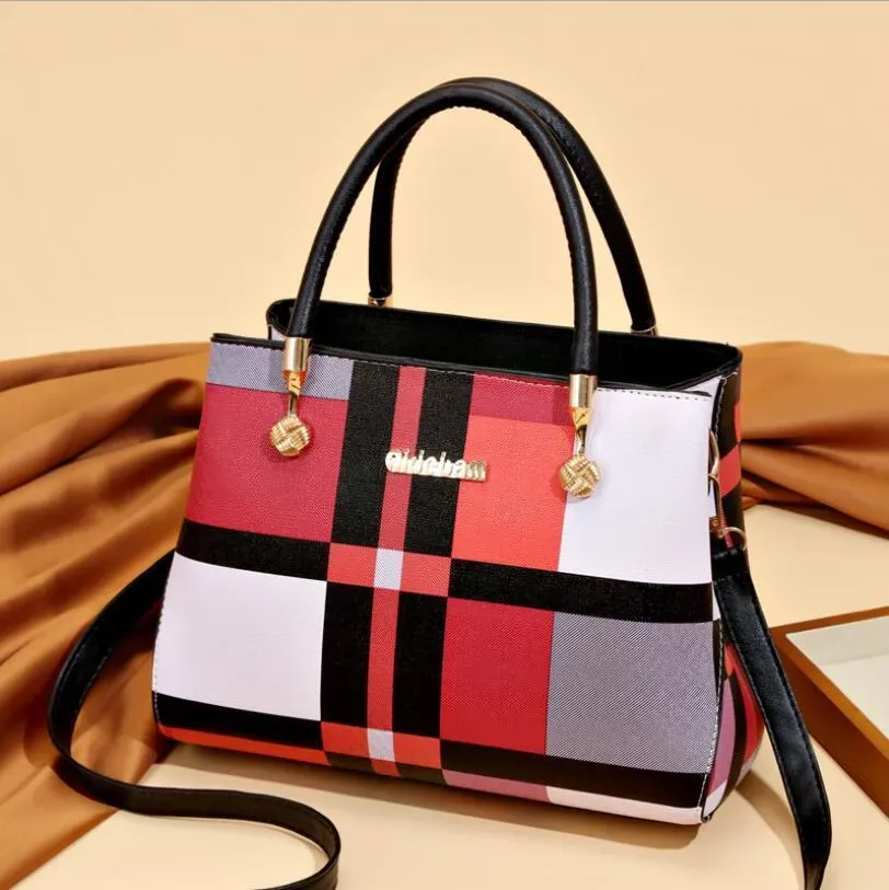 T1035D0636_118679.webp Women Elegant Color Blocking Large Capacity PU Handle Bag - Image 6