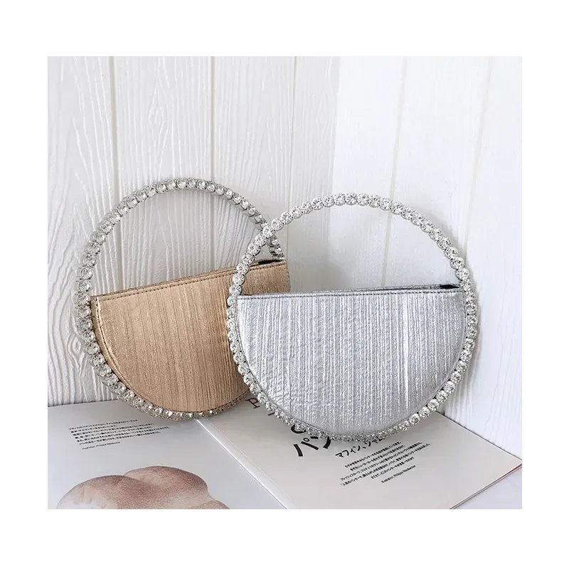 T1035D0D72_117733.webp Women Fashion Creative Sparkling Rhinestone Decorative Round Handle Evening Bag - Image 4