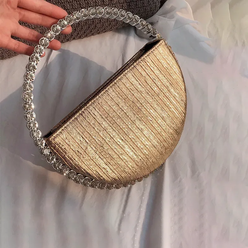 T1035D0D72_117735.webp Women Fashion Creative Sparkling Rhinestone Decorative Round Handle Evening Bag - Image 5