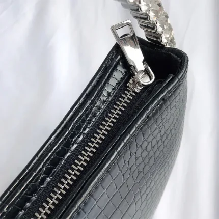 Women Fashion Creative Sparkling Rhinestone Decorative Round Handle Evening Bag - Image 6