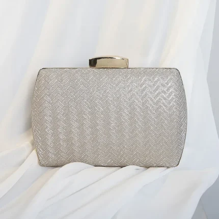 Women Vintage Braided Buckle Design Square Evening Bag - Image 2