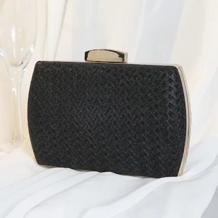 Women Vintage Braided Buckle Design Square Evening Bag - Image 7