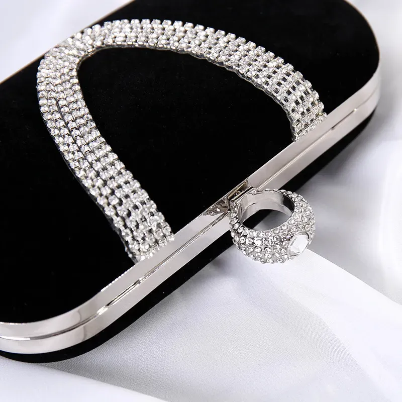 T1035E2475_116850.webp Women Fashion Chic Rhinestone Decorative Buckle Design Evening Bag - Image 2