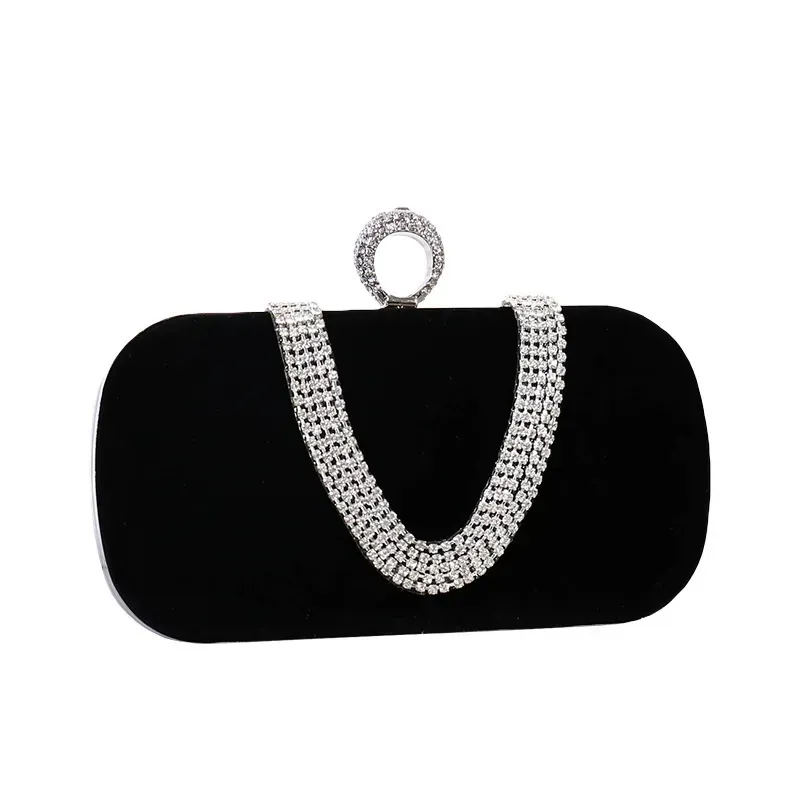 T1035E2475_116861.webp Women Fashion Chic Rhinestone Decorative Buckle Design Evening Bag - Image 5