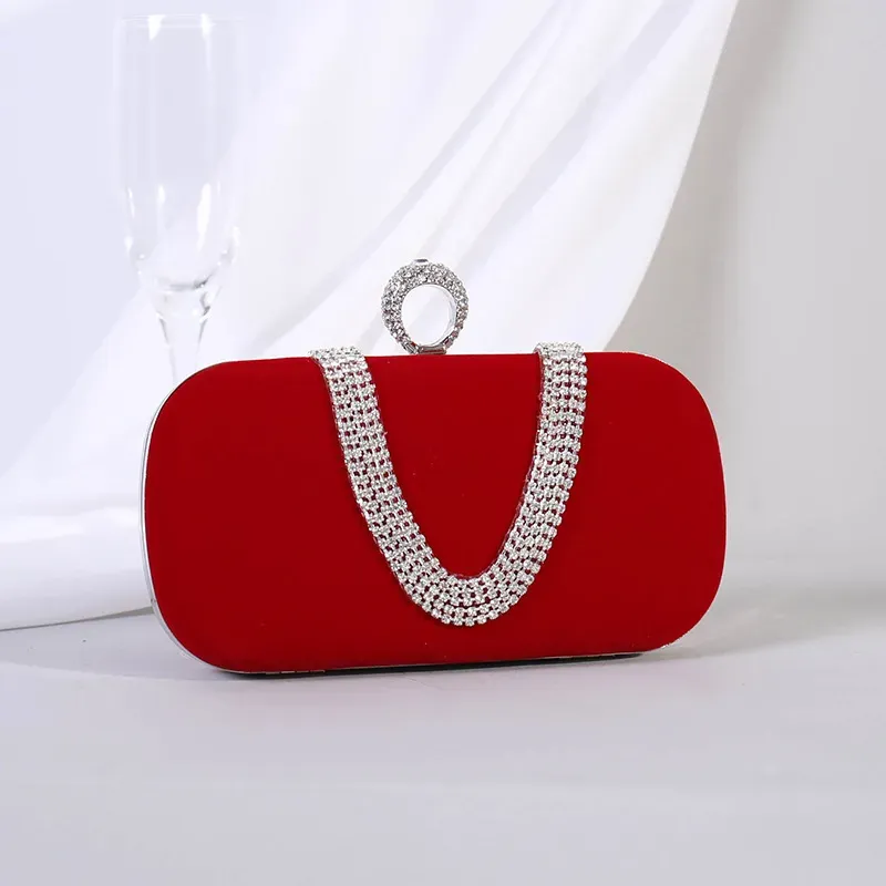 T1035E2475_116864.webp Women Fashion Chic Rhinestone Decorative Buckle Design Evening Bag - Image 6