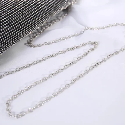 Women Fashion Rhinestone Decorative Flap Design Rectangular Dinner Bag - Image 3