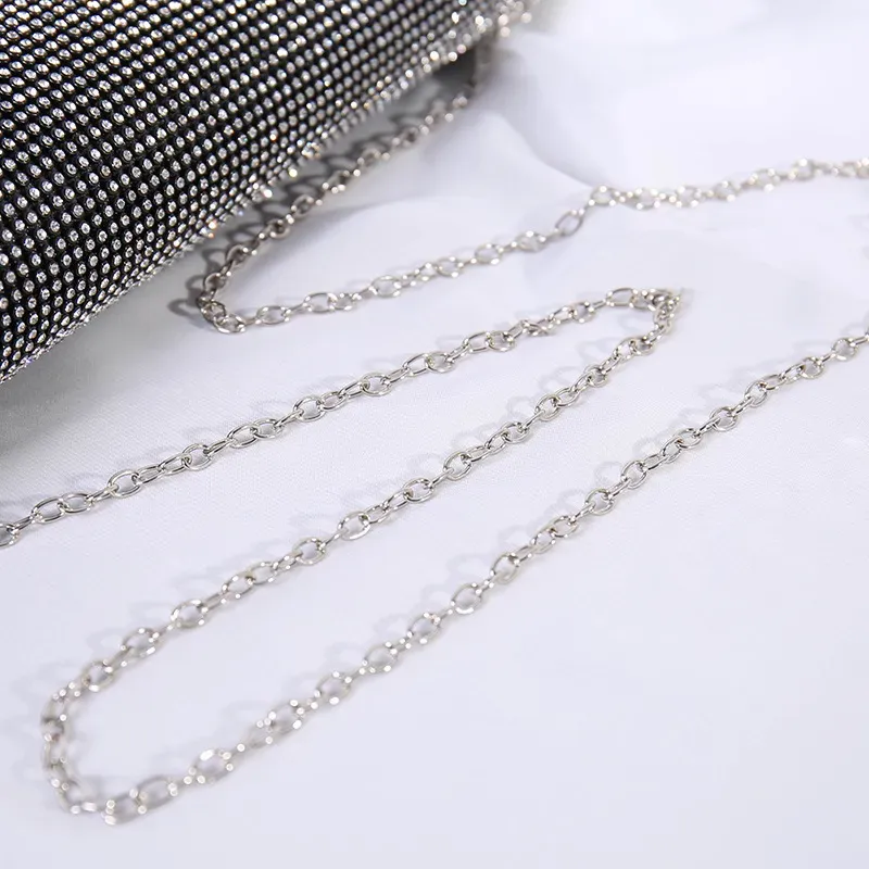 T1035E274E_116807.webp Women Fashion Rhinestone Decorative Flap Design Rectangular Dinner Bag - Image 3