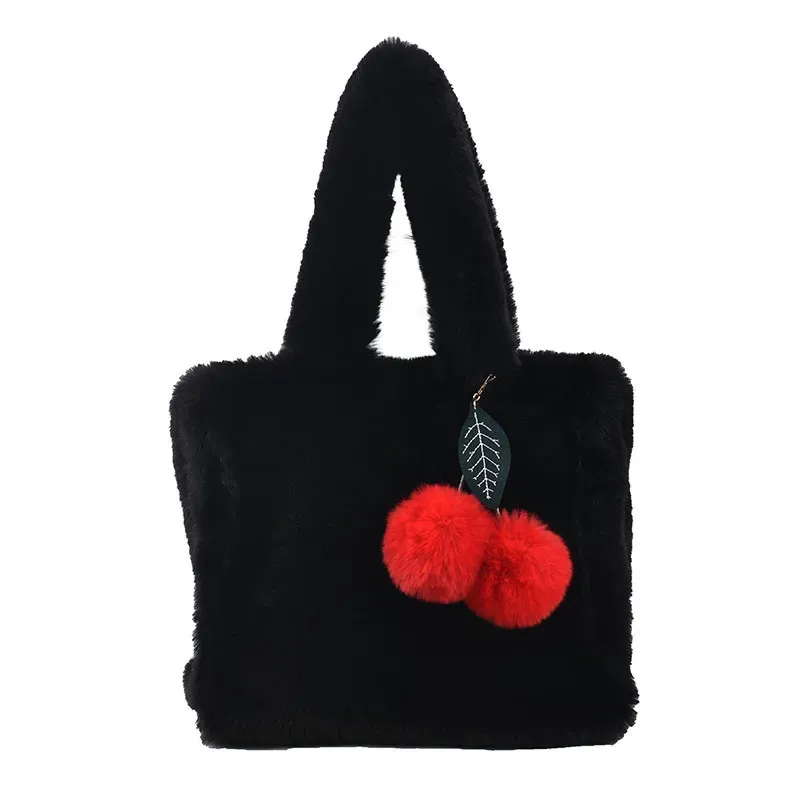 T1035EFC15_113865.webp Women Fashion Cherry Plush Tote Bag - Image 5