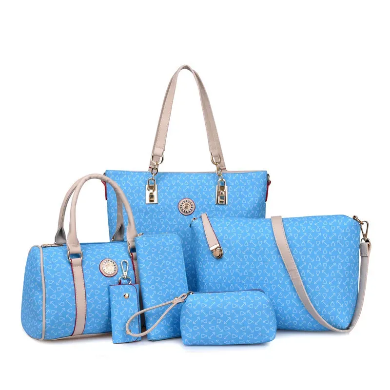 T1035F4D39_113706.webp 6 In 1 Women Fashion Arrow Pattern Print Single Shoulder Large-Capacity Handbag Wallet Set - Image 5
