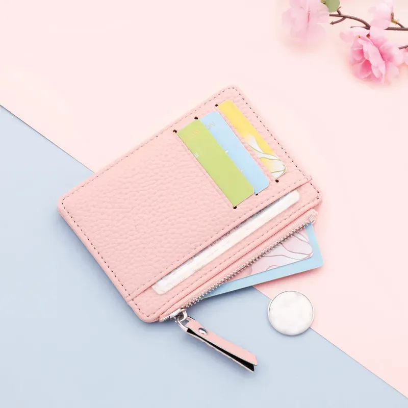 T1035F4F12_113618.webp Women Fashion Slim Candy Color Zipper Wallet - Image 1