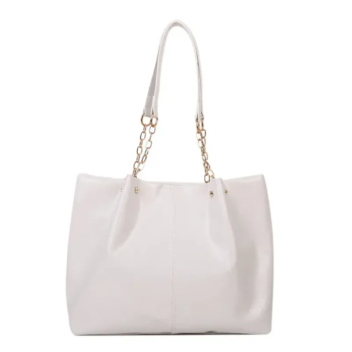 Women'S Fashion Retro Soft Leather Large Capacity Simple Solid Color Shoulder Bag - Image 6
