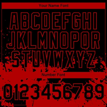 Custom Black Red 3D Pattern Design Abstract Splash Grunge Art Authentic Baseball Jersey - Image 5