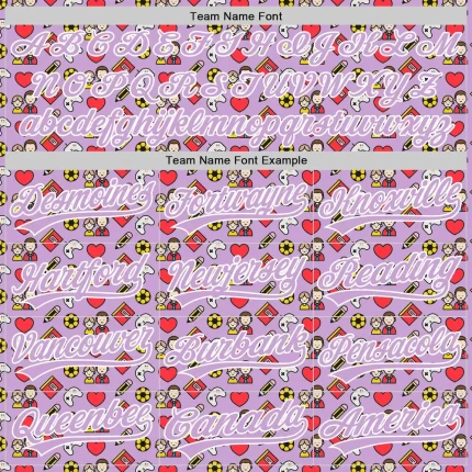 Custom Light Purple White 3D Pattern Design Father's Day Family Love Authentic Baseball Jersey - Image 4