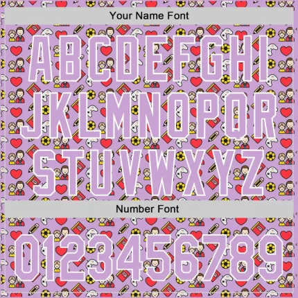 Custom Light Purple White 3D Pattern Design Father's Day Family Love Authentic Baseball Jersey - Image 5