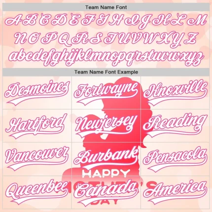 Custom Cream White-Pink 3D Pattern Design Mother's Day Family Love Authentic Baseball Jersey - Image 4