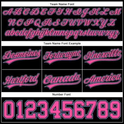 Custom Black Pink-Light Blue Authentic Throwback Basketball Shorts - Image 3