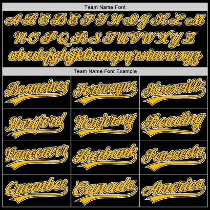 Custom Black Gold-White Authentic Throwback Baseball Jersey - Image 4