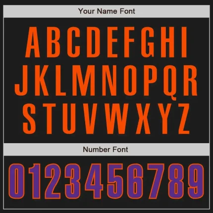 Custom Black Purple-Orange Authentic Baseball Jersey - Image 5