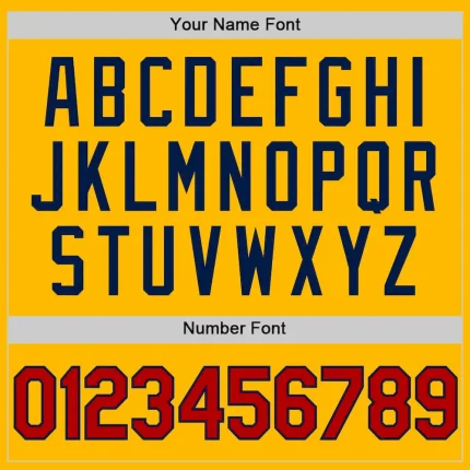 Custom Gold Red-Navy Authentic Throwback Baseball Jersey - Image 5