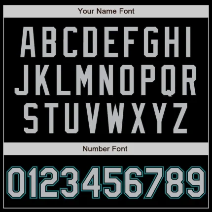 Custom Black Gray-Teal Bomber Full-Snap Varsity Letterman Two Tone Jacket - Image 5